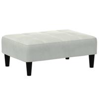 Voetenbank 77x55x31 cm fluweel lichtgrijs - thumbnail