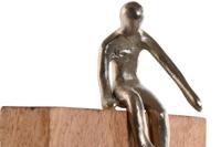 Decoratieve figuren Home ESPRIT Bruin Zilverkleurig Natuurlijk 15 x 10 x 39 cm - thumbnail
