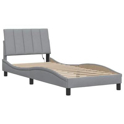 Bedframe zonder matras 90x200 cm stof lichtgrijs