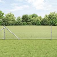 VidaXL Afrasteringspaal zilver 10 x 0,5 m (12 x 12 mm mesh) staal - thumbnail