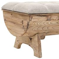 Opslagbank 103x51x44 cm massief hout en stof - thumbnail