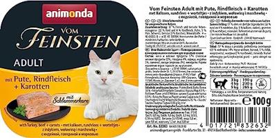 ANIMONDA Vom Feinsten Adult Turkey, beef and carrots - nat kattenvoer - 100g