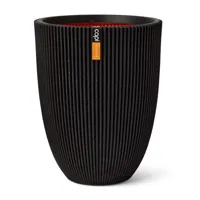 Vaas elegant Groove H46 cm zwart bloembpot Capi Europe - Capi europe - thumbnail