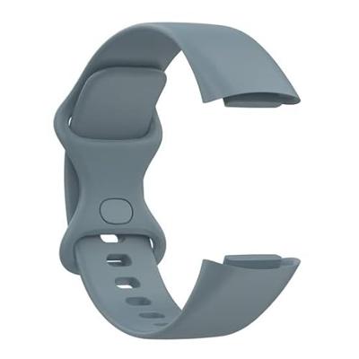 FitBit Charge 5 & 6 Sportbandje met dubbele lus - Staalblauw - Maat: L