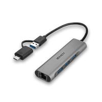 LINDY 43379 USB 3.2 Gen 1 Hub & Gigabit Ethernet Converter - thumbnail