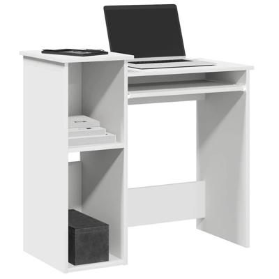 Bureau met schappen 84x40x78 cm bewerkt hout wit Bureau met schappen 84x40x78 cm bewerkt hout wit