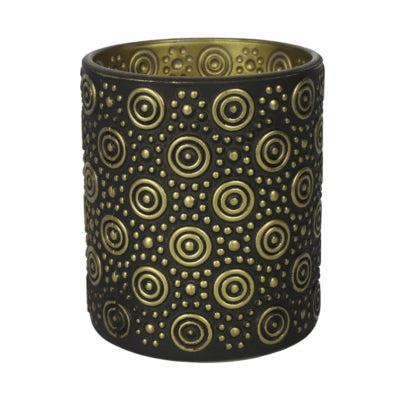 Countryfield theelichthouder hailey m zwart/goudkleurig 10 cm | 24 stuks