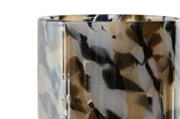 Kaarshouder Home ESPRIT Zwart Crème Kristal 12 x 12 x 11,5 cm - thumbnail