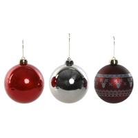 Kerstballen Home ESPRIT Rood Zilverkleurig Polyethyleen 21,5 x 21,5 x 22,5 cm (15 Onderdelen) - thumbnail