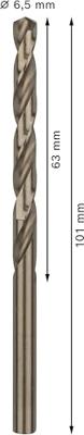 Bosch Accessories 2608585890 HSS Metaal-spiraalboor 6.5 mm Gezamenlijke lengte 101 mm Kobalt DIN 338 Cilinderschacht 10 stuk(s) Bosch Accessories 2608585890 HSS Metaal-spiraalboor 6.5 mm Gezamenlijke lengte 101 mm Kobalt DIN 338 Cilinderschacht 10 stuk(s)