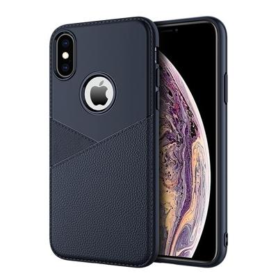 Ultradunne schokbestendige Soft TPU + leren hoesje voor iPhone XS Max (blauw) Ultradunne schokbestendige Soft TPU + leren hoesje voor iPhone XS Max (blauw)