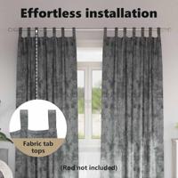 VidaXL Velvet gordijnen met gordijnen 2 pcs grijs 260 x 140 cm fluweel - thumbnail