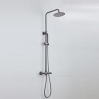 Opbouw Regendouche Set BWS Exclusive Ronde Hoofddouche 20 cm Gunmetal - thumbnail