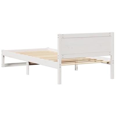 Bedframe met hoofdeinde Wit 90 x 190 cm Massief grenenhout