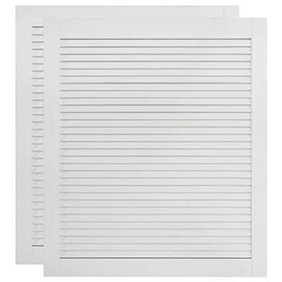 Kastdeuren met lamellen 2 st 61,5x49,4 cm grenenhout wit