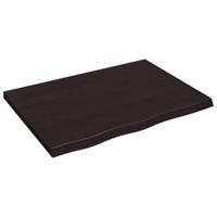 Wandschap 80x60x(2-4)cm behandeld massief eikenhout donkerbruin - thumbnail