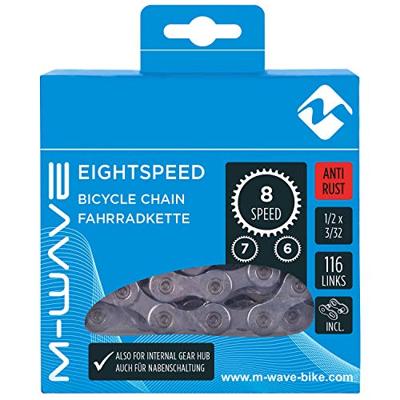 Ketting 8 speed M-Wave 1/2 x 3/32" - 116 links - anti-roest met sluitschakel