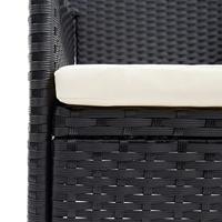Tuinstoelen 4 st poly rattan zwart - thumbnail