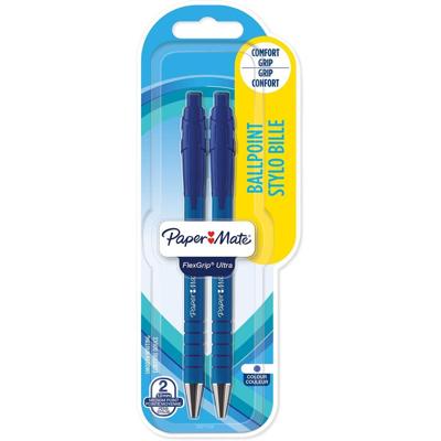 Paper Mate balpen Flexgrip Ultra RT medium, blauw, blister van 2 stuks Paper Mate balpen Flexgrip Ultra RT medium, blauw, blister van 2 stuks