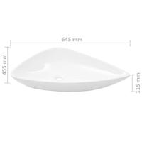 VidaXL Wastafel driehoekig 645x455x115 mm keramiek wit - thumbnail