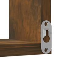 Hoekwandschap 40x40x50 cm bewerkt hout gerookt eikenkleurig - thumbnail