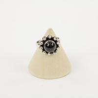 Zilveren Ring met Zwarte Onyx Maat 14.5 (Sterling Zilver 925) - thumbnail