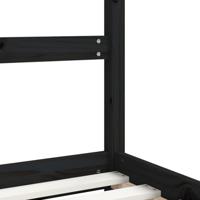 Kinderbedframe 80x160 cm massief grenenhout zwart - thumbnail