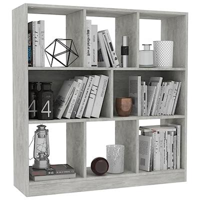 Boekenkast 97,5x29,5x100 cm bewerkt hout betongrijs