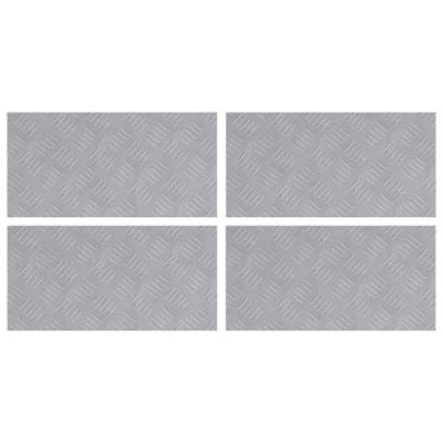 VidaXL Trap tread rechthoekig 4 pcs zilver 50 x 25 cm aluminium