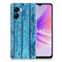 OPPO A77 | A57 5G | Bumper Hoesje | Wood Blue - thumbnail