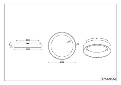 Trio Led plafonnièreGirona 48w - 2700-6000K - 60cm zwart - 671290132