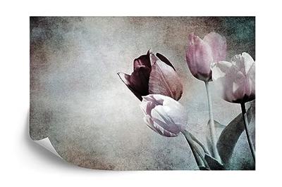 Fotobehang - Vintage Tulpen, prachtig aan de wand, te koop in 11 maten, incl behanglijm