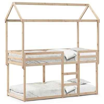 Stapelbedframe zonder matras massief grenenhout 90x200 cm