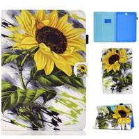 Geschilderd patroon TPU horizontale flip lederen beschermhoes voor Samsung Galaxy Tab A 9.7 (zonnebloem) - thumbnail