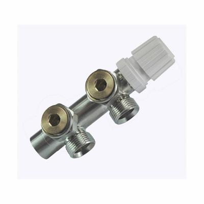 Riko Thermostaat onderblok voor radiator haaks-links | Geborsteld staal