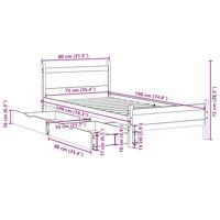 Bedframe zonder matras massief grenenhout wasbruin 160x200 cm - thumbnail