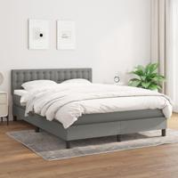 Boxspring met matras stof donkergrijs 140x200 cm - thumbnail