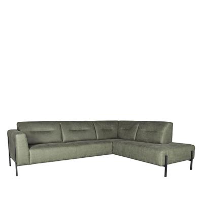 LABEL51 Hoekbank 'Napoli' Rechts, Micro Suede, kleur Groen