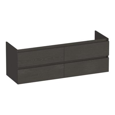 Brauer Joy - Onderkast - 140 cm - met 4 Softclose Lades Greeploos en 2 Sifon Uitsparingen - Timber Anthracite