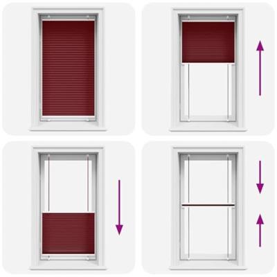 Pliss rolgordijn 75x100 cm stofbreedte 74,4 cm bordeauxrood Pliss rolgordijn 75x100 cm stofbreedte 74,4 cm bordeauxrood