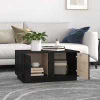 Salontafel 80x50x40 cm massief grenenhout zwart - thumbnail