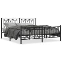 Bedframe met hoofd- en voeteneinde metaal zwart 183x213 cm - thumbnail