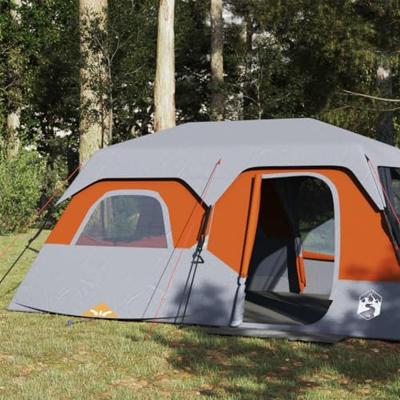 VidaXL Tent 9-persoons waterdicht snelontgrendeling grijs en oranje VidaXL Tent 9-persoons waterdicht snelontgrendeling grijs en oranje