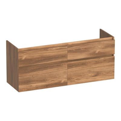 Brauer Delight Wavy - Onderkast - 140 cm - met 4 Softclose Lades Greeploos en 2 Sifon Uitsparingen - Honey