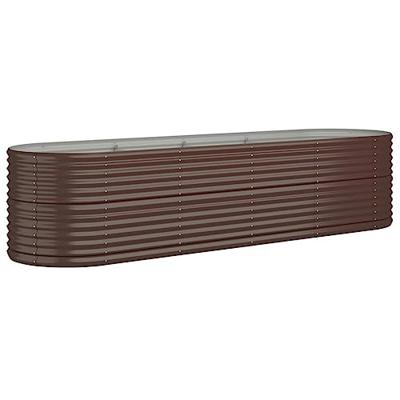 Plantenbak 296x80x68 cm gegalvaniseerd staal bruin