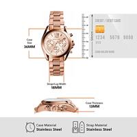 Michael Kors Dames Bradshaw mini Rosegoudkleurig chronograaf horloge MK5799 - thumbnail