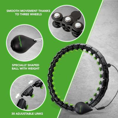 Tunturi Hoelahoep l Hoelahoop met gewicht l Gewicht 2 kg | Taille omtrek verstelbaar van 44 tot 142 cm