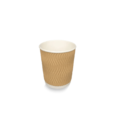 Kartonnen koffiebeker 230cc 8oz Ripple Kraft