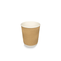 Kartonnen koffiebeker 230cc 8oz Ripple Kraft - thumbnail