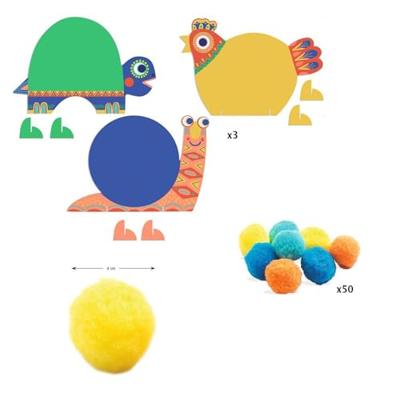 Mijn eerste collages van pompons - Zachte dieren - DJECO meerkleurig - thumbnail